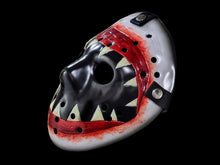 Load image into Gallery viewer, Mask Hockey Jason Version Shark hi Exclusive Shine in the darkness collectible, horror costume high bloody details.