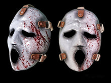 Load image into Gallery viewer, Ghostface Mask Brandon James Bloody Collectible Terror Movie Prop Costume Display slasher scream horror mask.