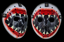 Load image into Gallery viewer, Mask Hockey Jason Version Shark hi Exclusive Shine in the darkness collectible, horror costume high bloody details.