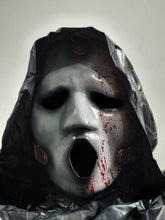 Load image into Gallery viewer, Ghostface Mask Brandon James Bloody Collectible Terror Movie Prop Costume Display slasher scream horror mask.