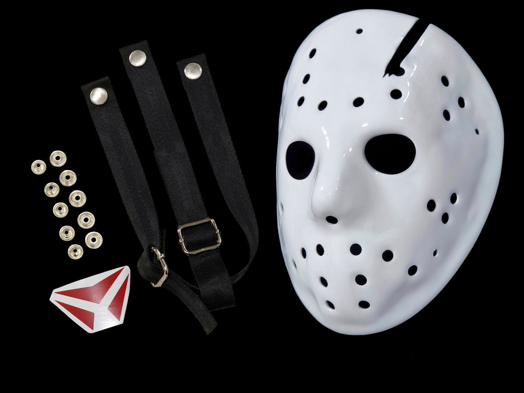 Mask Jason Part 4 precut blank + straps + chevrons Friday the 13th Jason Voorhees original model