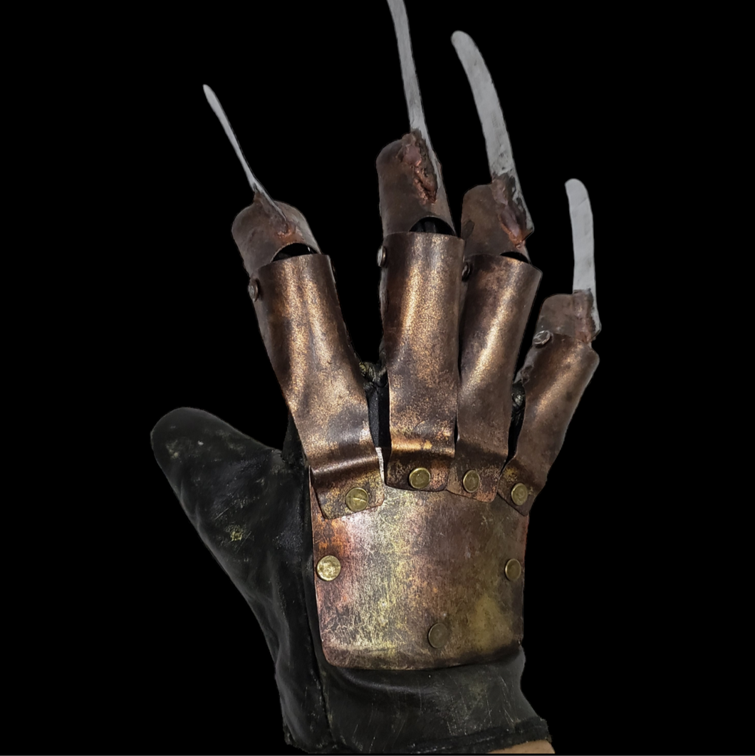 Freddy Krueger Nightmare Elm Street Metallic Glove Original Real Effects Display Costume Prop Replica.