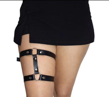 Load image into Gallery viewer, Synthetic leather leg harness for women.
