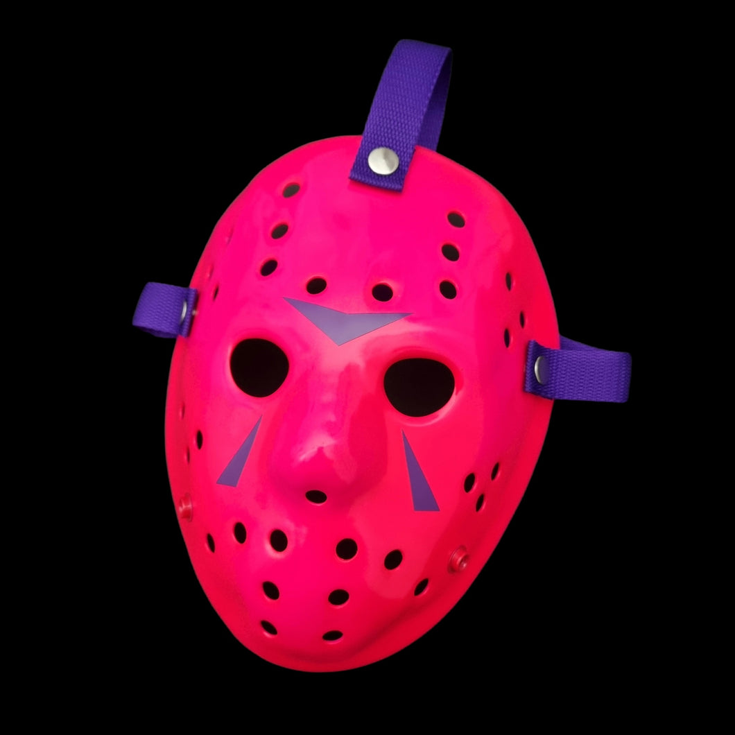 Mask Friday the 13th Jason Voorhees Part 3 fuchsia fluorescent Neon original colecction Premium quality Camp Crystal Lake