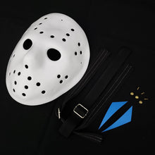Load image into Gallery viewer, Mask Jason Part 5 precut blank + straps + chevrons Friday the 13th Jason Voorhees original model
